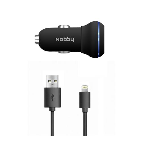 Автомобильное ЗУ USB, 1A + кабель iPhone/iPad(8pin)