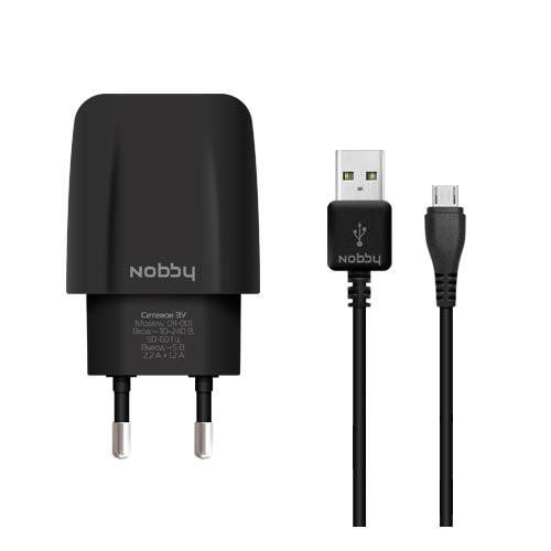 USB Wall Charger 011-001 2USB 3.4А (2.1/1.2А) + microUSB cable