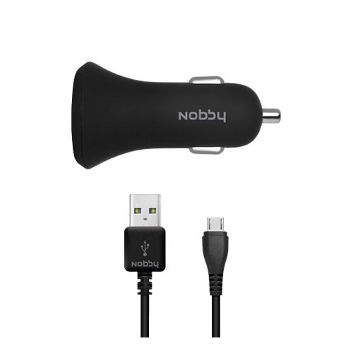 USB Car Charger 008-001 2USB 2.4А (1.2/1.2А) + cable microUSB