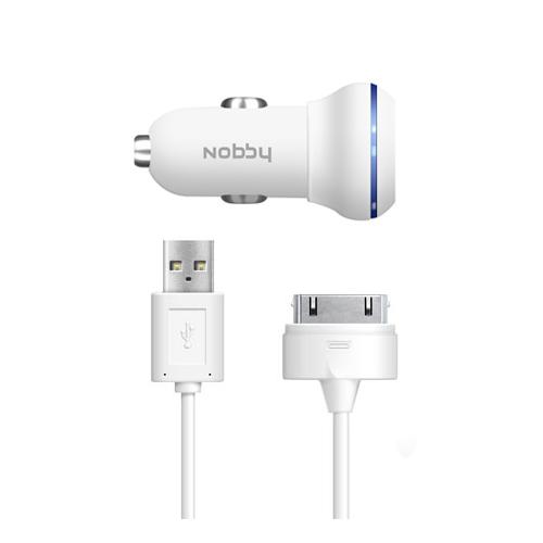 Автомобильное ЗУ USB, 1A + кабель iPhone/iPad(30pin)